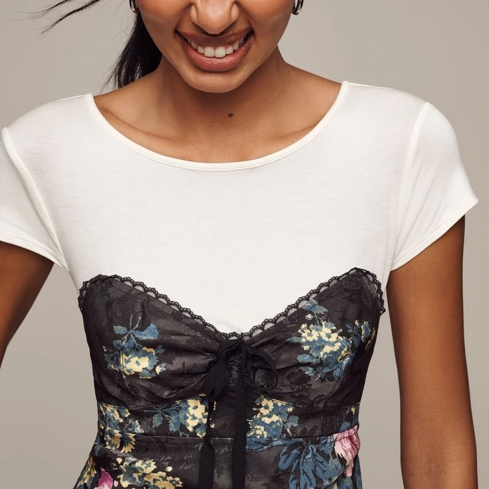 By Anthropologie Twofer Midi slip Skirt - Picture 3 of 5